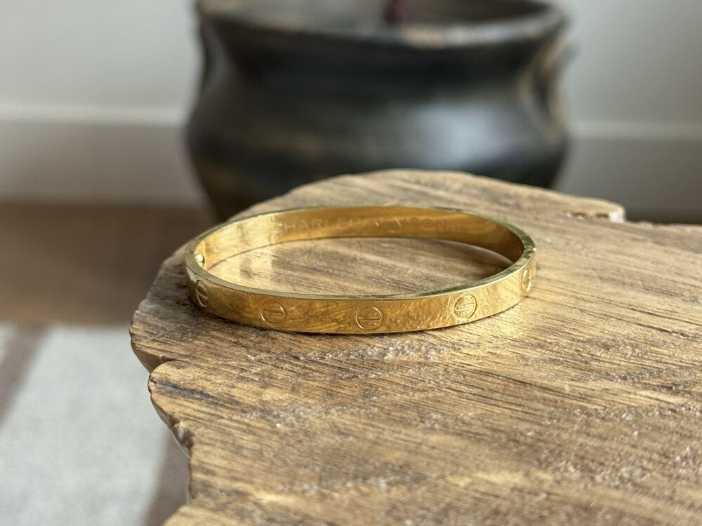 Vtg 1970 Aldo Cipullo Gold Electroplate Charles Revson Love Bracelet No Screw